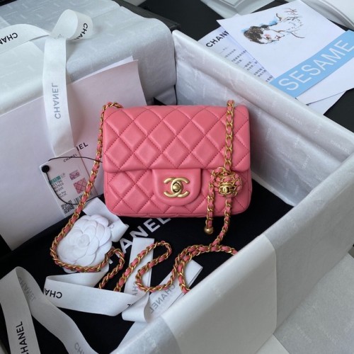 Chanel MINI Flap Bag Original Schapenleer AS1786 roze