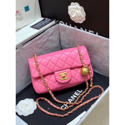 Chanel MINI Flap Bag Origineel Schapenleer AS1787 Roze