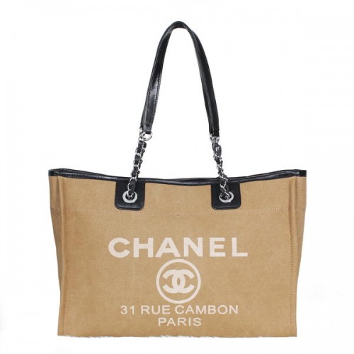 Chanel Medium Canvas Boodschappentas A2043 Abrikoos