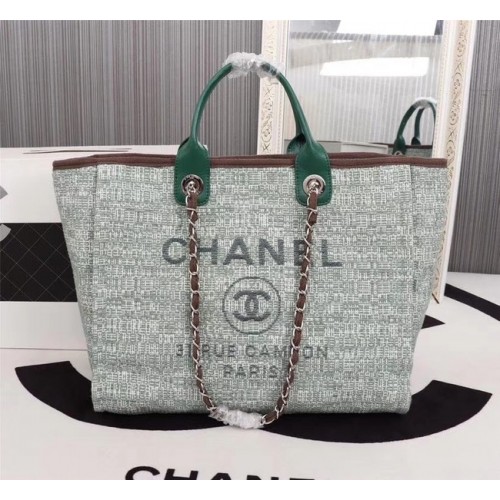 Chanel medium canvas draagtas 8099 groen