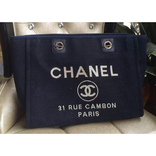 Chanel medium canvas boodschappentas A1679M zwart