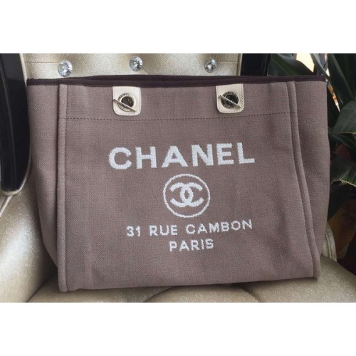 Chanel medium canvas boodschappentas A1679M grijs