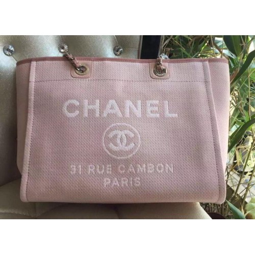 Chanel medium canvas boodschappentas A1679M roze