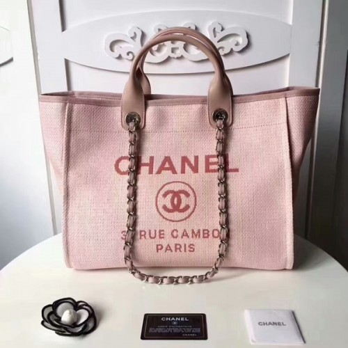 Chanel medium originele canvas lederen draagtas 66941D