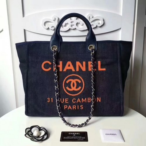 Chanel medium originele canvas lederen draagtas 66941F