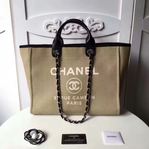 Chanel medium originele canvas lederen draagtas 66941I