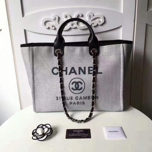 Chanel medium originele canvas lederen draagtas 66941J