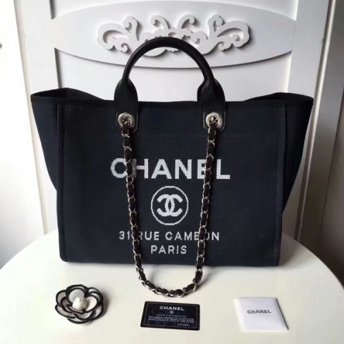 Chanel medium originele canvas lederen draagtas 66941K
