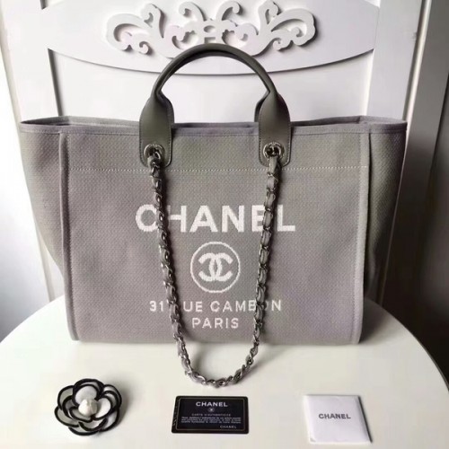 Chanel medium originele canvas lederen draagtas 66941L