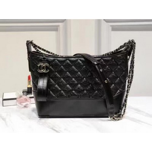 Chanel Medium Schoudertas Schapenleer A93826 Zwart