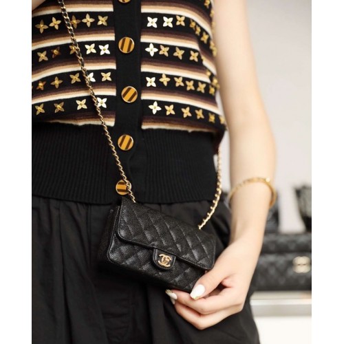 Chanel Mini Originele Leren Tas 1116 Zwart