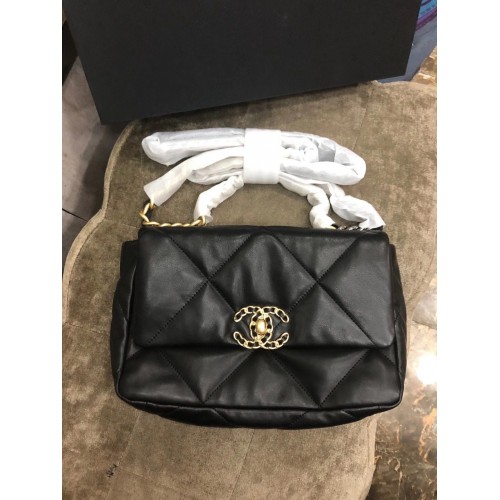Chanel Origianl Leren 19 Flap Bag AS1160 Zwart