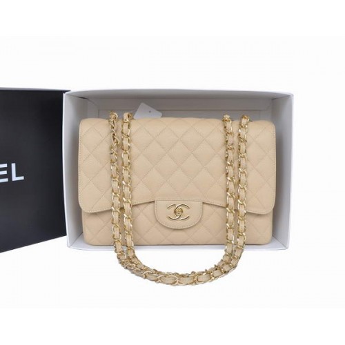 Chanel Original Apricot Caviar Leather Flap Bag A28600 Goud
