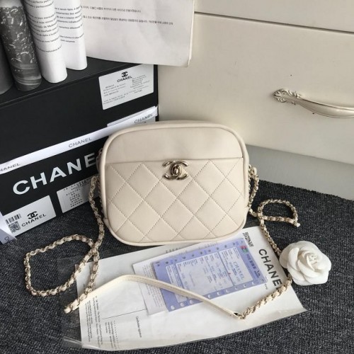 Chanel Originele Kalfsleren Cameratas AS0137 Wit