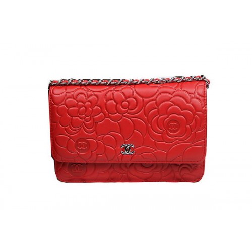 Chanel Original Camellia Leather mini Flap Bag CHA33814 Rood