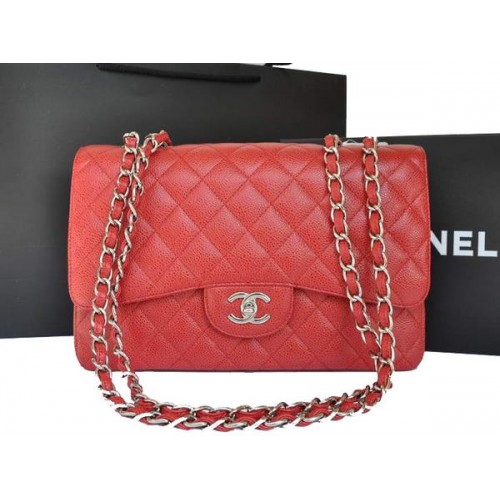 Chanel Original Caviar Leren Flap Bag A28600 Rood