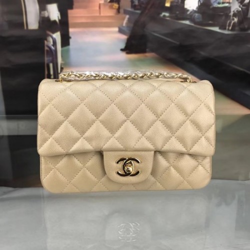 Chanel Original Caviar Leather Flap crossbody tas CF1116 goud Gouden ketting