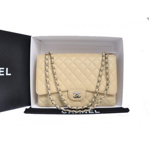 Chanel Original Caviar Leather Jumbo Flap Bag A47600 Abrikoos