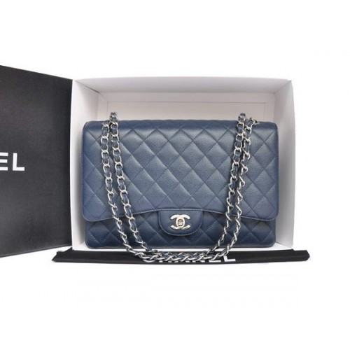 Chanel Original Caviar Leather Jumbo Flap Bag A47600 Blauw