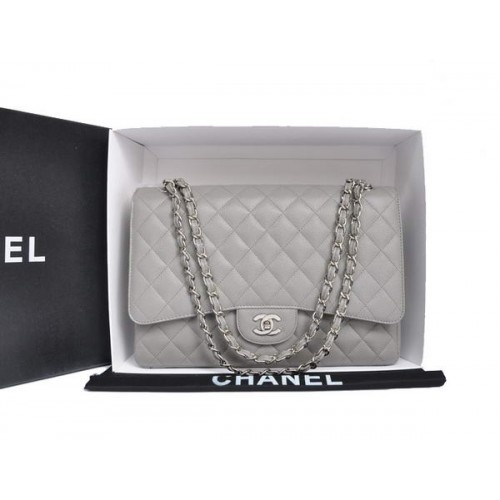 Chanel Original Caviar Leather Jumbo Flap Bag A47600 Grijs