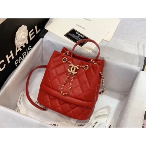 Chanel Original Caviar Leather Sac Hobo Bag 0894 Rood