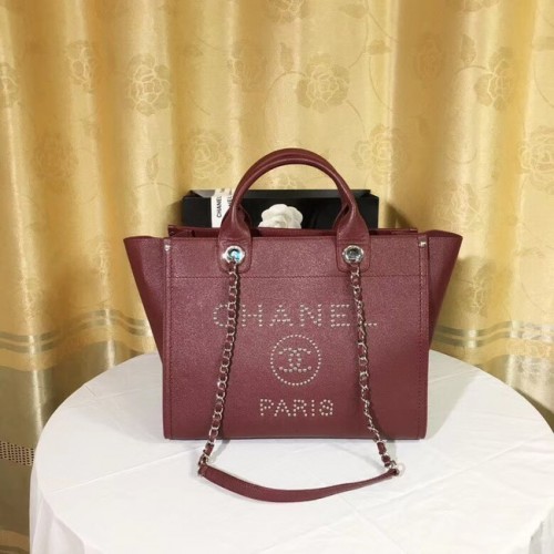 Chanel Original Caviar Leather Tote Shopping Bag 92565 rood