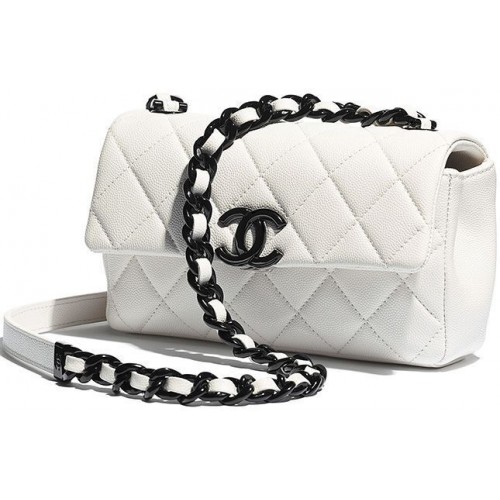 Chanel Original Cavier Leren Flap Bag A6395 Wit