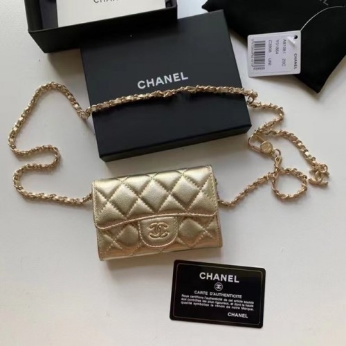 Chanel Original zak van generfd kalfsleer 81081 goud