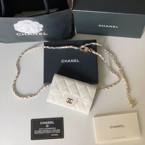 Chanel originele zak van generfd kalfsleer 81081 wit