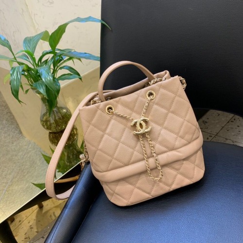 Chanel Originele Leren Tas C5700 abrikoos