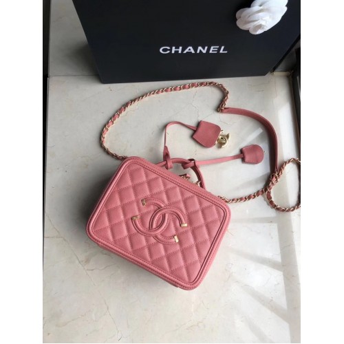 Chanel Original Leather Medium Cosmetic Bag 93443 Roze
