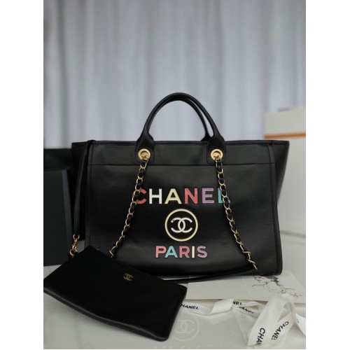 Chanel Original lederen boodschappentas 66941 zwart