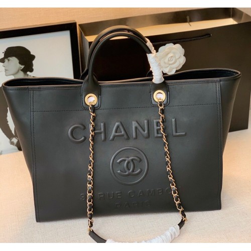 Chanel Originele Leren Boodschappentas A66945 Zwart