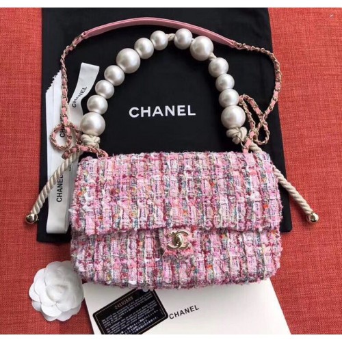 Chanel Original Pearl Schoudertas A1112 Roze