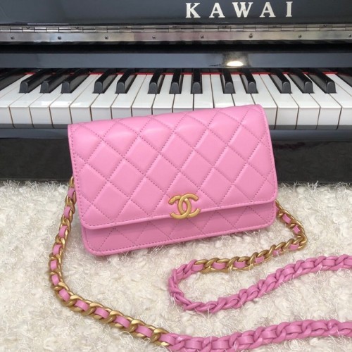 Chanel Original Kleine klassieke flaptas van schapenvacht AP33814 roze