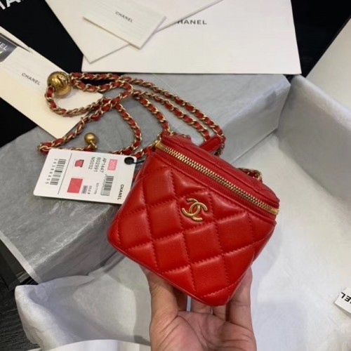 Chanel Original Small classic chain box handtas AP1447 rood