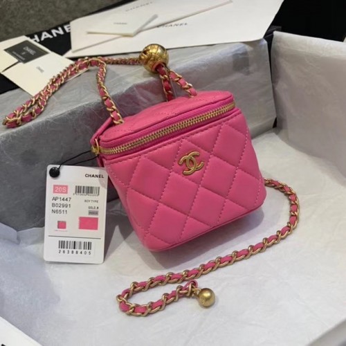 Chanel Original Small classic chain box handtas AP1447 roze