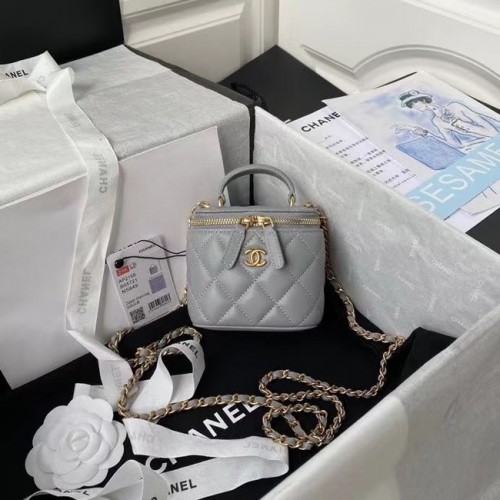 Chanel Original Small classic chain box handtas AP2198 grijs