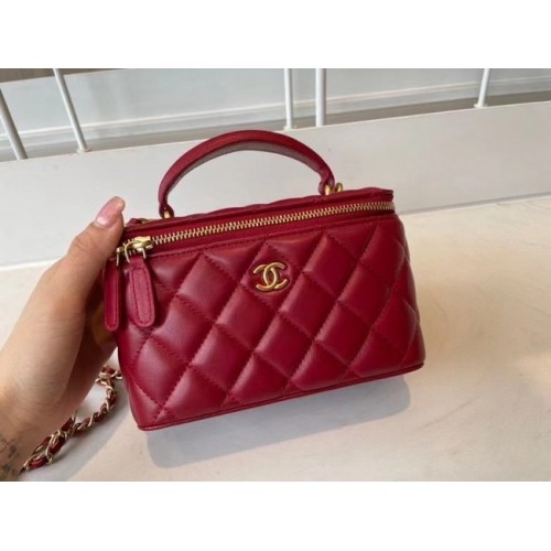 Chanel Original Small classic chain box handtas AP2199 rood