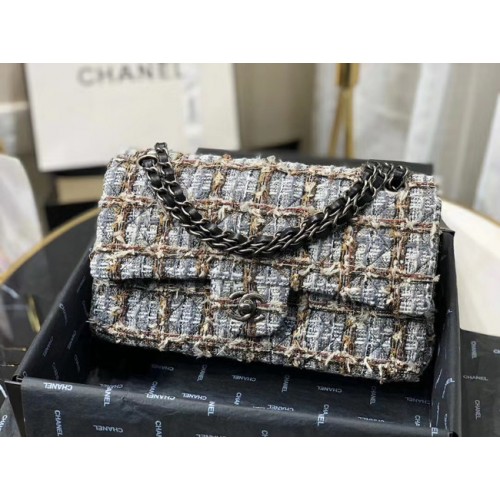 Chanel Original flap bag Twill soft A01112 grijs