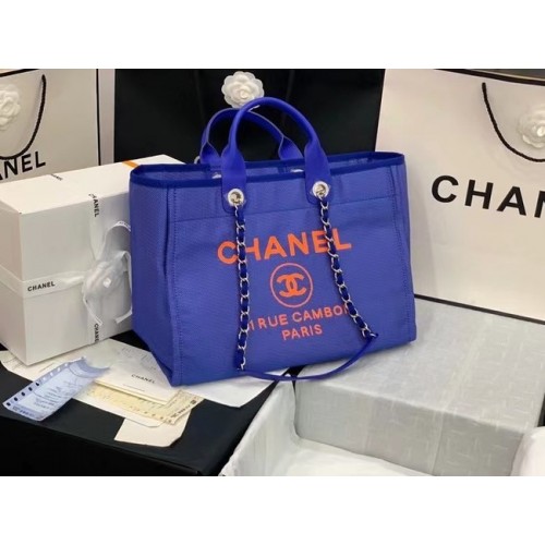 Chanel Original grote boodschappentas 66941 blauw