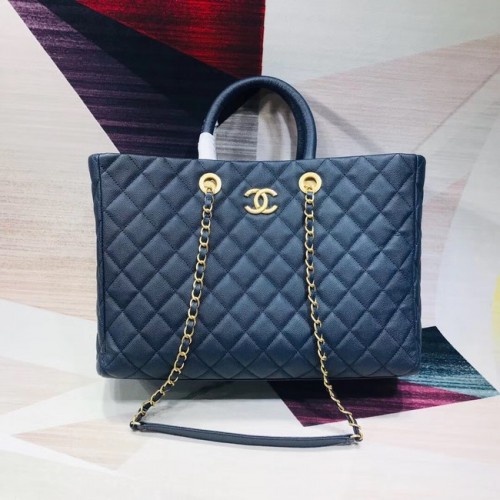 Chanel Original grote boodschappentas Grained Calfskin A93525 blauw