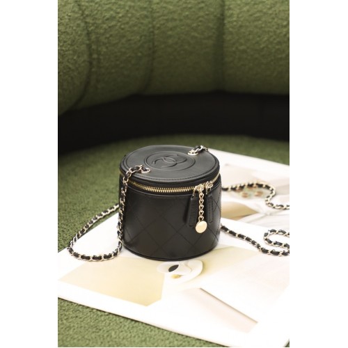 Chanel Original mini classic chain box handtas SS2021 zwart