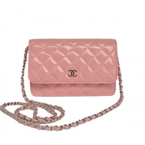 Chanel Lakleer Flap Bag A33814 Roze Zilver