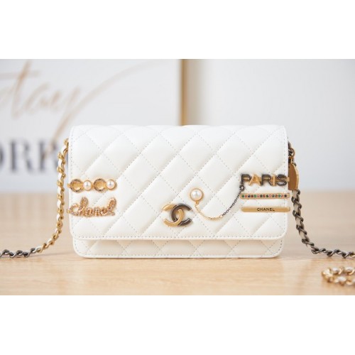 Chanel KLEINE FLAPTAS AP2508 wit