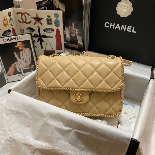 Chanel KLEINE FLAP BAG AS1672 abrikoos