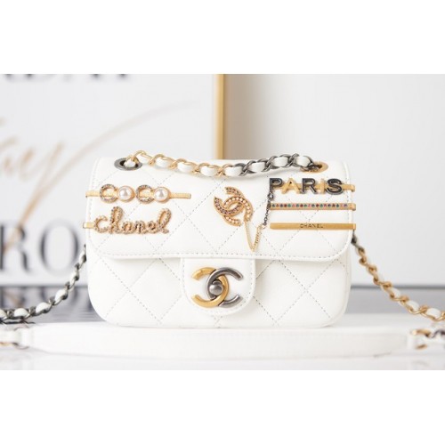 Chanel KLEINE FLAPTAS AS2979 wit