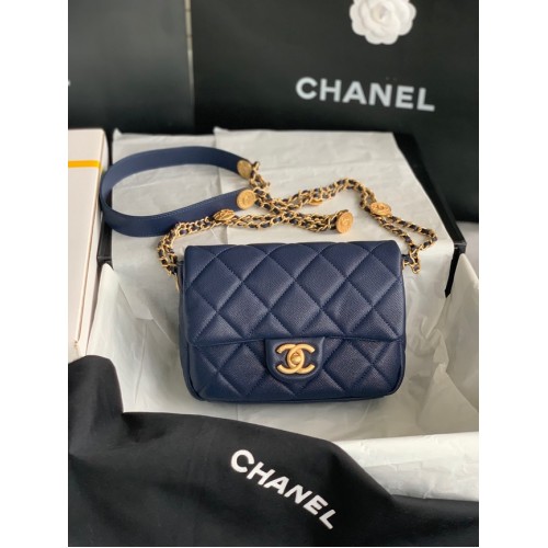 Chanel KLEINE FLAP TAS AS3369 Koningsblauw