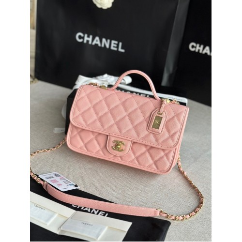 Chanel KLEINE FLAPTAS MET BOVENHANDVAT AS3653 roze