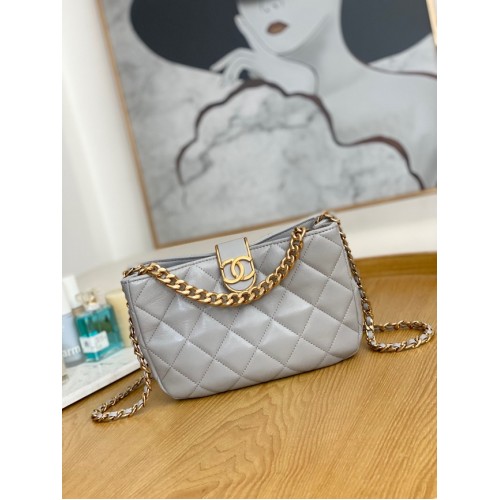 Chanel KLEINE HOBO BAG AS3476 grijs
